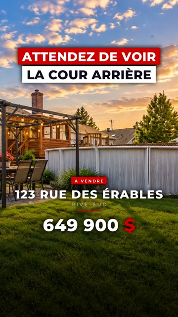 Première image : accroche, adresse et prix